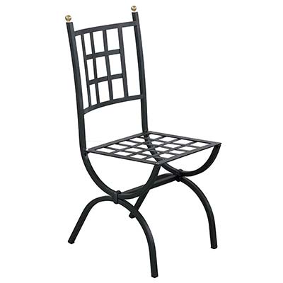 Черный стул из оцинкованного железа в итальянском дизайне Aurora