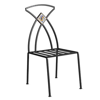 Black galvanized iron chair in Italian design Giunone