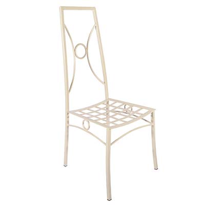 White galvanized iron chair in Italian design Valeria