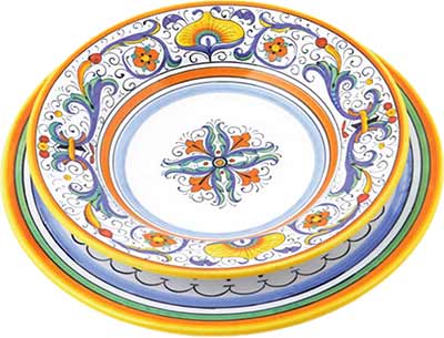 Ceramic tableware set in design Deruta